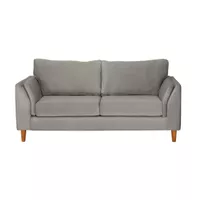 Sofá Milan 2C Tela Velvet Gris Con Asiento de Resortes Pocket