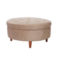 Pouf Paris Tela Velvet Beige