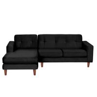 SOFA CHAISELONG IZQ SALERNO TELA  VELVET  NEGRO