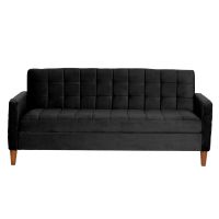 FUTON GENOVA TELA VELVET NEGRO
