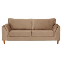 Sofá Milan 3C Tela Velvet Beige Con Asiento de Resortes Pocket