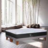 CAMA ZEN TOP SPRING  VISCO TELA GRIS 2PZA