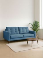SOFA NAPOLES 3C TELA VELVET AZUL PETROLEO