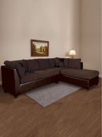 SECCIONAL PADUA DER PU CHOCOLATE/TELA VELVET CHOCOLATE