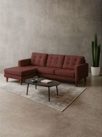 Sofa Chaiselong Izq Napoles Tela  Velvet  Chocolate