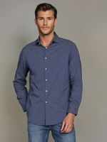 Camisa Slim Printed Azul Calvin Klein