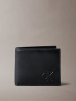 Billetera de Cuero con Monograma Negro Calvin Klein