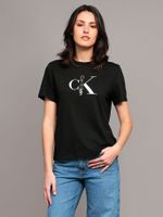 Polera classic con monograma Negro Calvin Klein