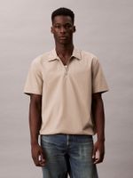 Camisa Cierre de Media Cremallera Beige Calvin Klein