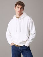 Polerón gorro y logo parte trasera Blanco Calvin Klein