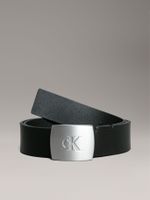 Cinturón con Hebilla con Monograma Negro Calvin Klein