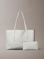 Cartera Tote Estampado y Monograma Blanco Calvin Klein