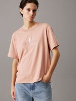 Polera holgada con monograma Rosado Calvin Klein