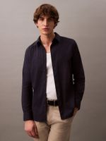 Camisa Slim Fit Elástica Azul Calvin Klein