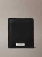 Billetera Plegado Triple Placa Logo Negro Calvin Klein