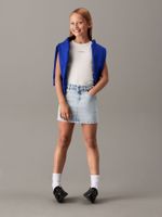 Minifalda Niña Denim Acampanada Celeste Calvin Klein