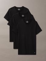 Pack 3 Camiseta Cuello Redondo Negro Calvin Klein