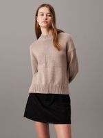 Sweater Ck Intarsia Loose Beige Calvin Klein