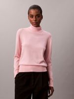 Sweater Cuello Alto C Lana Merino Rosado Calvin Klein