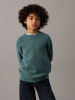 Sweater Niño Boucle Crewneck Verde Calvin Klein