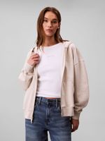 Polerón C Gorro De Cremallera Blanco Calvin Klein