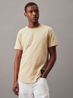 Polera Badge Turn Up Sleeve Beige Calvin Klein