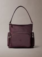 Cartera De Mano Nailon Satén Suave Marrón Calvin Klein