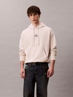 Polerón con Gorro y Tejido Felpa Beige Calvin Klein