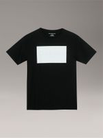 Polera Niño Slim Monograma Dos Tonos Negro Calvin Klein