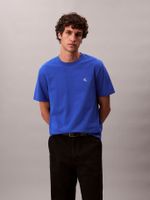 Polera Regular con Monograma Bordado Azul Calvin Klein