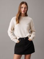 Sweater de algodón con monograma Beige Calvin Klein