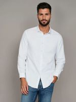 Camisa Slim Cotton Solid Blanco Calvin Klein