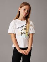Polera Niña City Graphic Blanco Calvin Klein