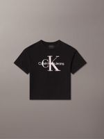 Polera Niña Seasonal Monologo Negro Calvin Klein