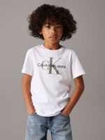 Polera Niño CK Monogram Blanco Calvin Klein