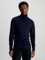 Sweater Cuello Alto Merino Azul Calvin Klein