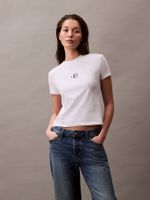 Polera Slim Monogram Blanco Calvin Klein