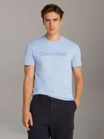 Polera con Logo Texturizado Celeste Calvin Klein