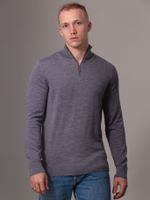 Sweater Merino Rws Quarter Zip Gris Calvin Klein