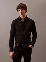 Camisa Slim Fit Elástica Negro Calvin Klein