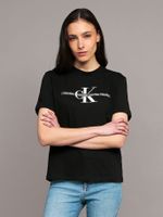 Polera classic con logo tape Negro Calvin Klein
