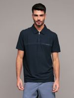 Polo manga corta con cremallera Azul Calvin Klein