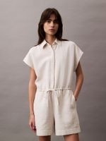 Enterizo Corto con Cierre de Botones Beige Calvin Klein