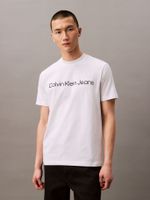 Polera Regular con Logotipo Blanco Calvin Klein