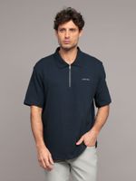 Polo relaxed con tejido crepe Azul Calvin Klein
