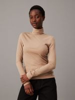 Sweater Modal Rib Mock Neck Beige Calvin Klein
