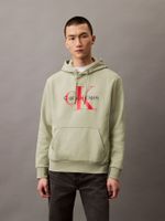 Polerón con Gorro Monograma Verde Calvin Klein