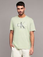 Polera Monograma Crew Verde Calvin Klein