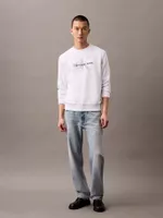 Polerón Fleece con Monograma Blanco Calvin Klein