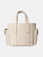 Tote Bag Pequeño De Jacquard Logo Beige Calvin Klein